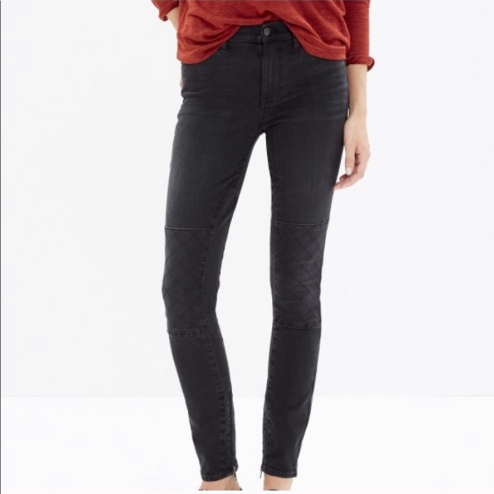 โข Madewell โข High Riser Skinny Moto Jeans Black 25
